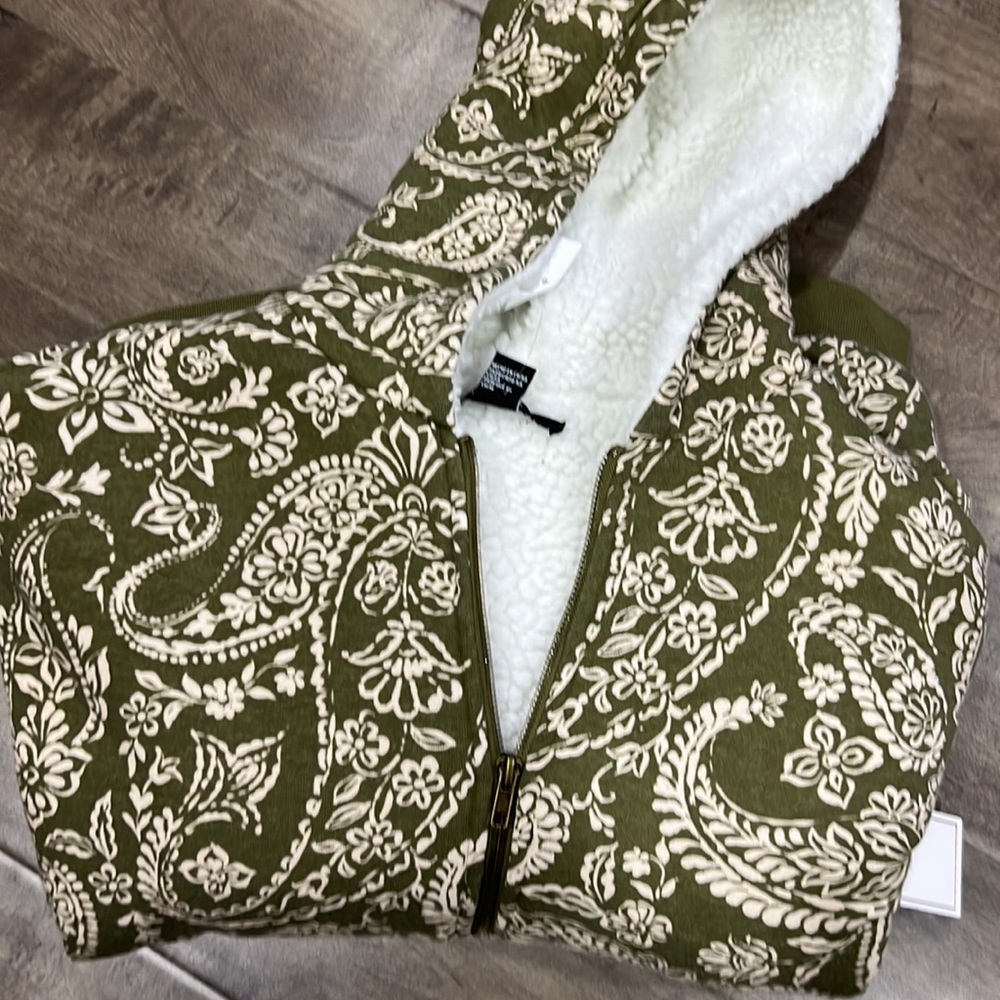 Paisley Print Zip-Up Hoodie